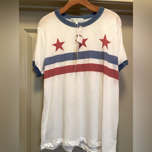 WILDFOX Stars & Stripes T-Shirt L - Picture 3 of 6
